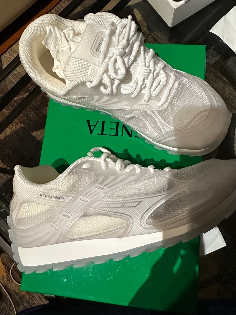 Bottega Veneta orbit sneakers All-White Mesh Runner Sneakers